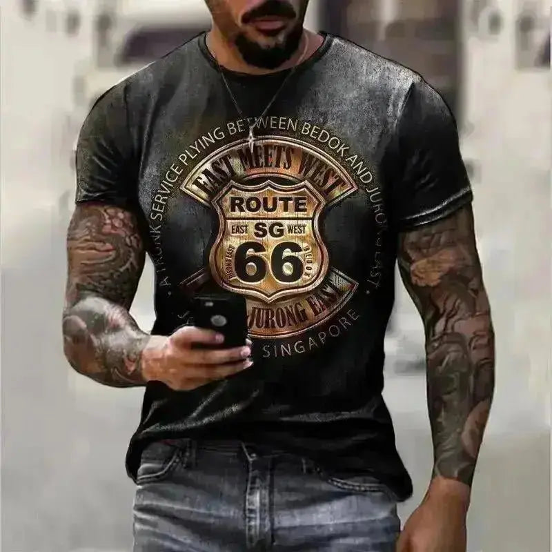 T-shirt homme biker Route 66 - Sentez-vous libre et libérée ! – LE