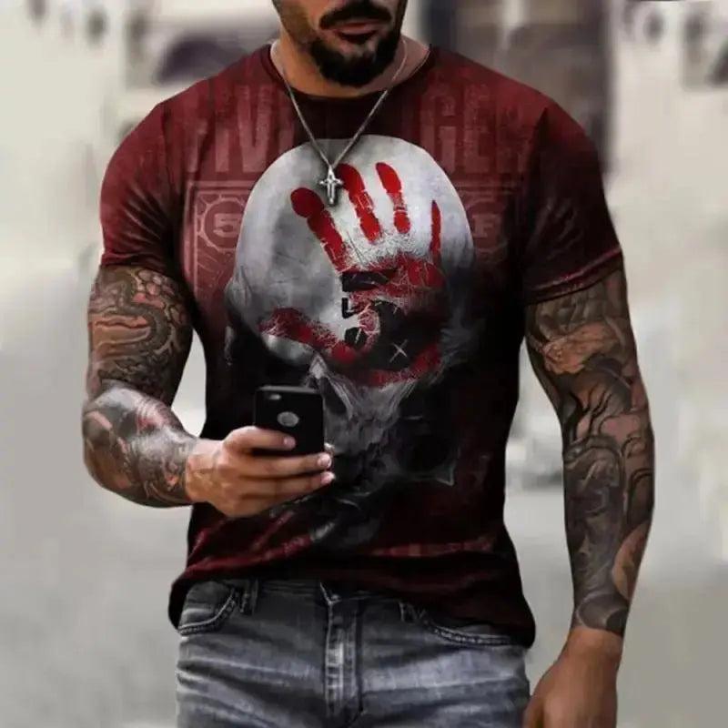 T-shirt homme Skull Flag - Le Pratique du Motard