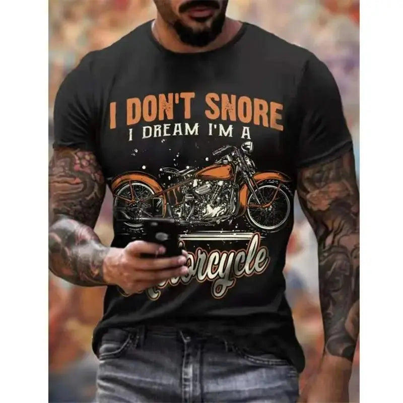 T-shirt Style Américain pour homme Vintage motor