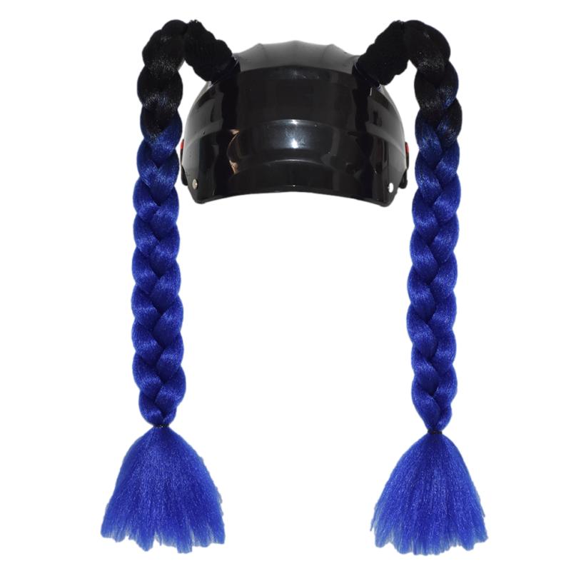 Tresse pour casque moto - Bleu/Noir - Le Pratique du Motard