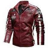 Blouson moto cuir vintage rouge - Speed RACE Le Pratique du Motard