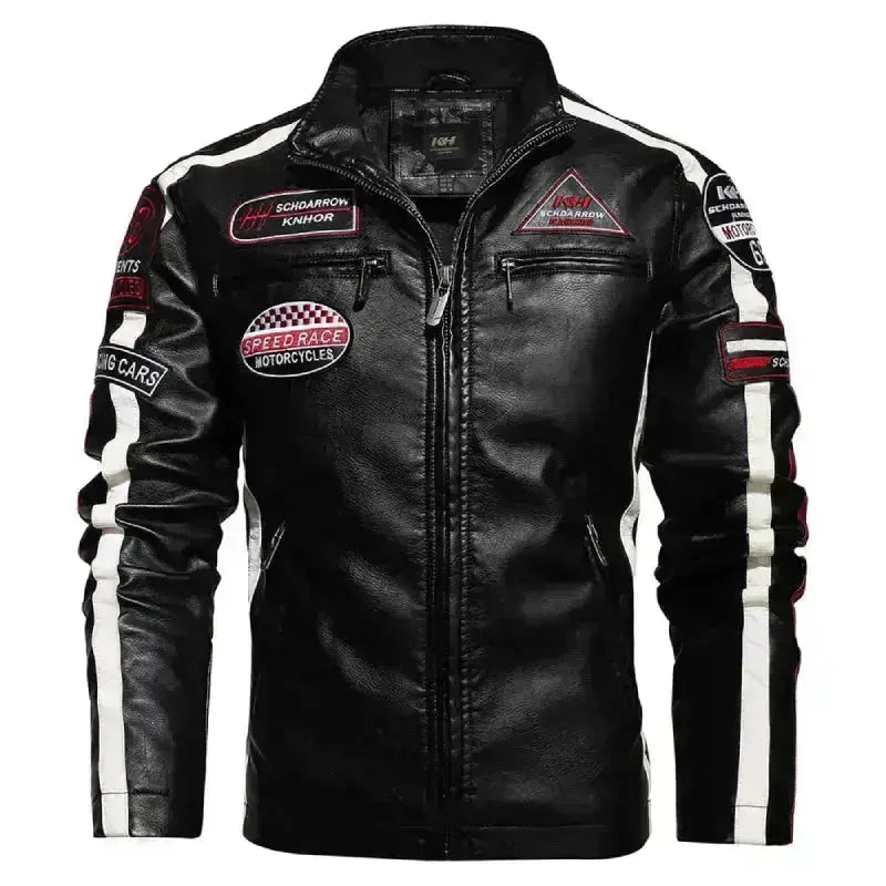Veste cuir biker vintage - Speed RACE Noir - Le Pratique du Motard