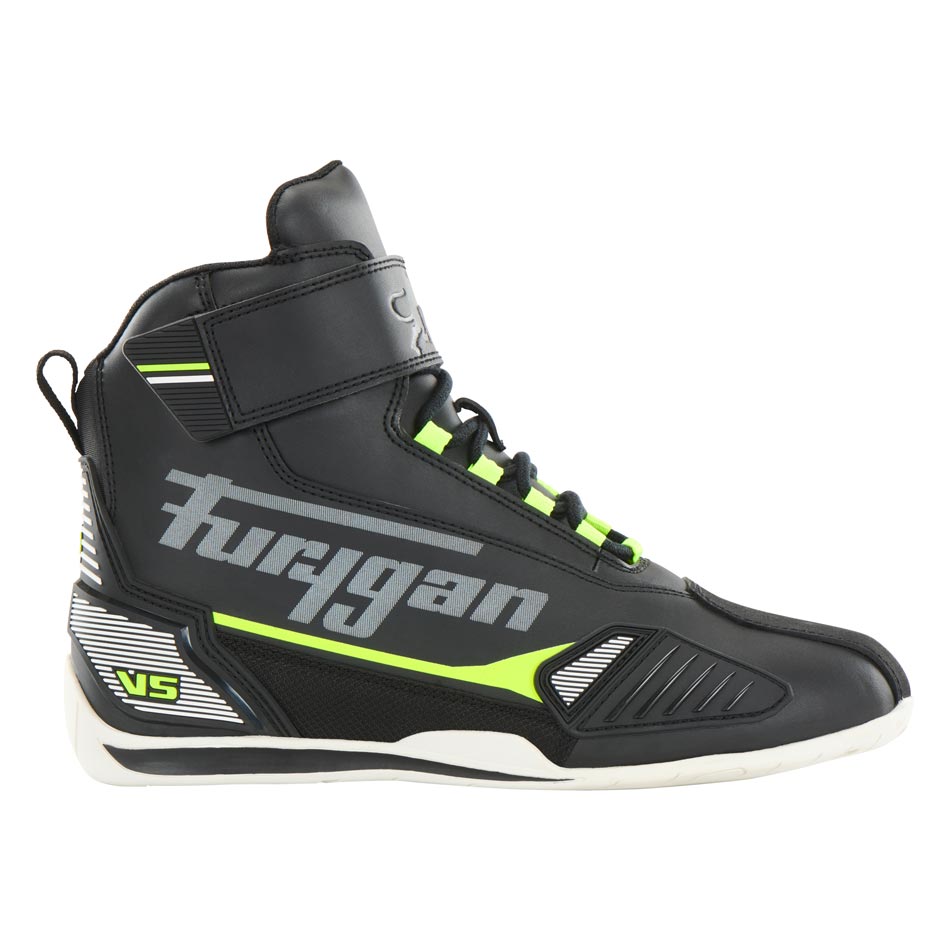Chaussures Moto Homme Étanches | Furygan™ V5 D3O® WP Noir Jaune Fluo — vue trois quarts