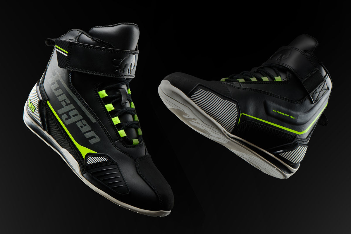 Chaussures Moto Homme Étanches | Furygan™ V5 D3O® WP Noir Jaune Fluo — détail