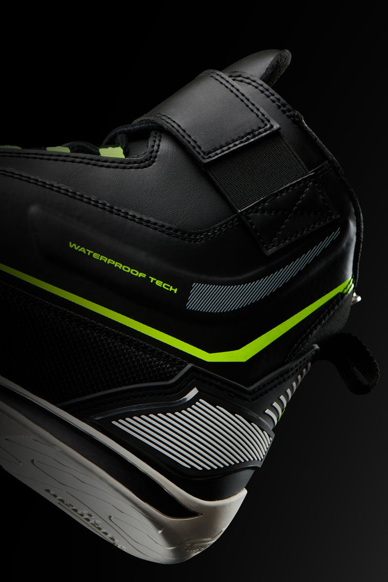 Chaussures Moto Homme Étanches | Furygan™ V5 D3O® WP Noir Jaune Fluo — détail