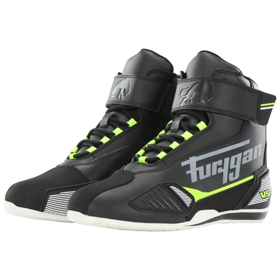 Chaussures Moto Homme Étanches | Furygan™ V5 D3O® WP Noir Jaune Fluo — détail