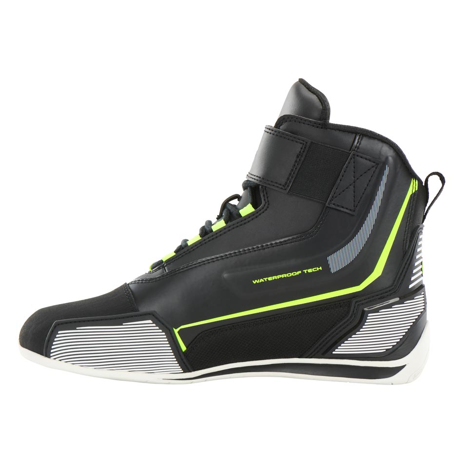 Chaussures Moto Homme Étanches | Furygan™ V5 D3O® WP Noir Jaune Fluo — détail