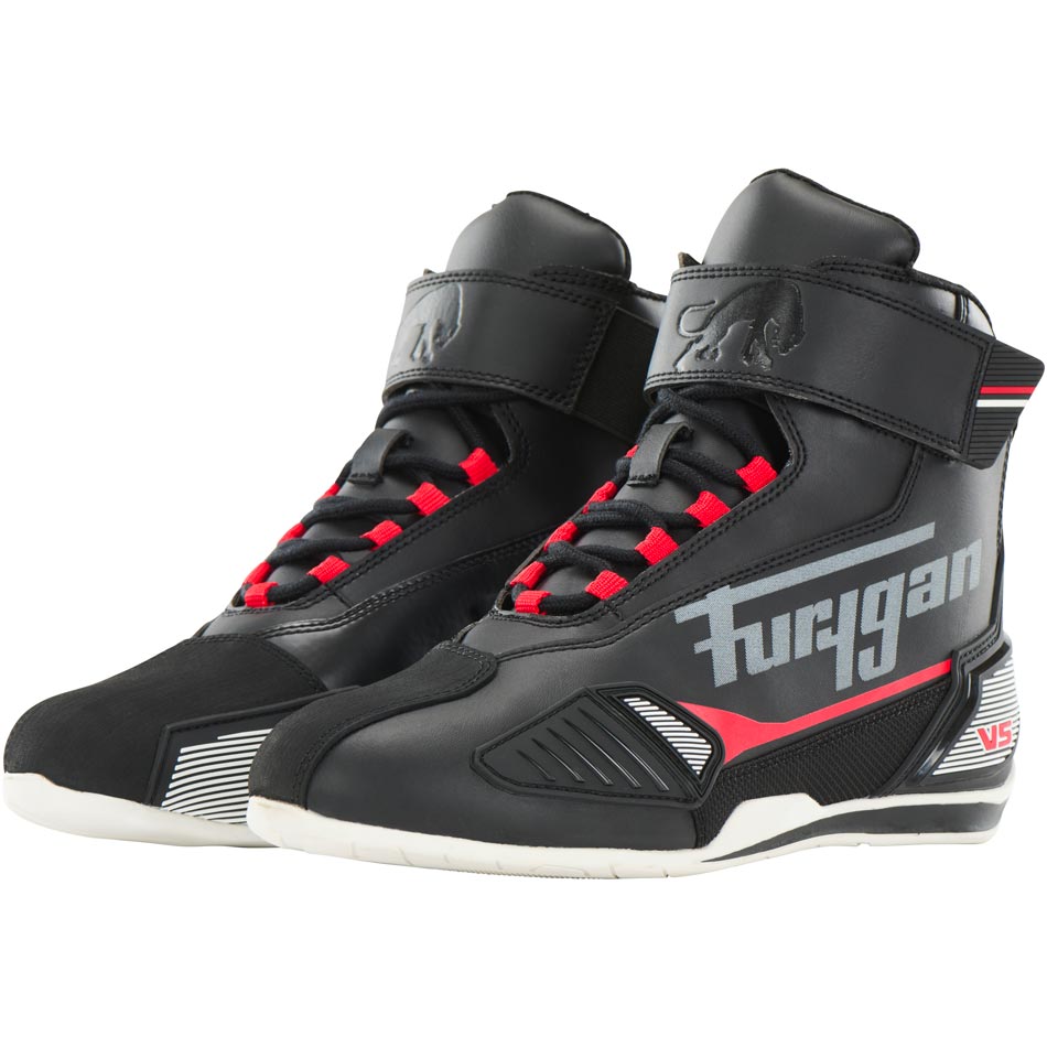 Chaussures Moto Homme Étanches | Furygan™ V5 D3O® WP Noir Blanc Rouge — détail