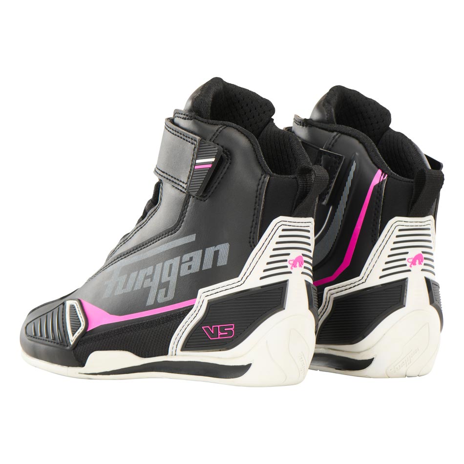 Baskets Moto Femme Étanches | Furygan™ V5 D3O® Lady WP Noir Blanc Rose — détail
