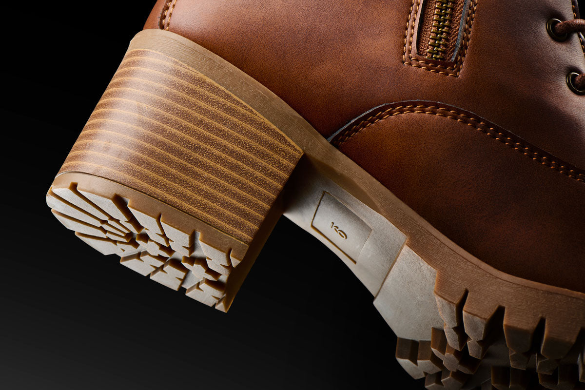 Bottines Moto Femme Cuir Marron | Furygan™ Janis Lady D3O® Evo Marron — détail