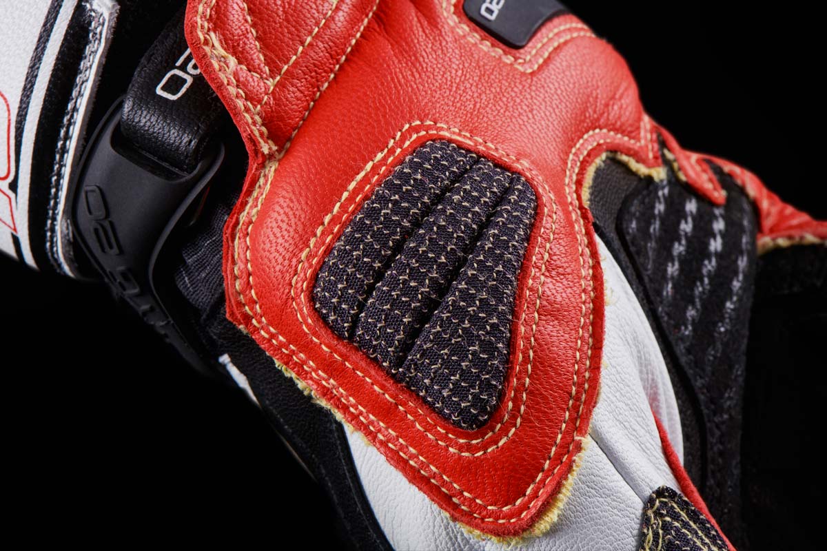 Gants Moto Furygan STYG20 X KEVLAR® Noir - Blanc - Rouge — Certifié CE - LE PRATIQUE DU MOTARD