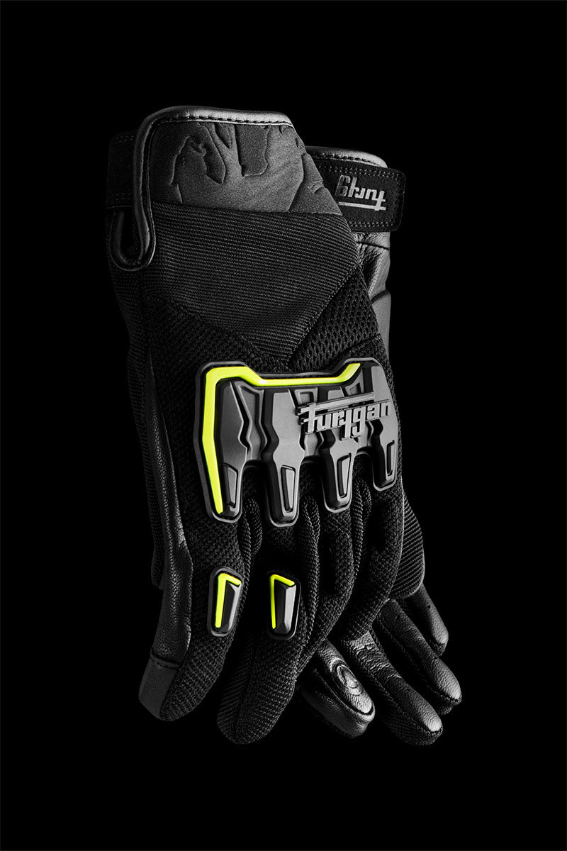 Gants Moto Furygan SHADE Noir - Jaune stab — Certifié CE - LE PRATIQUE DU MOTARD