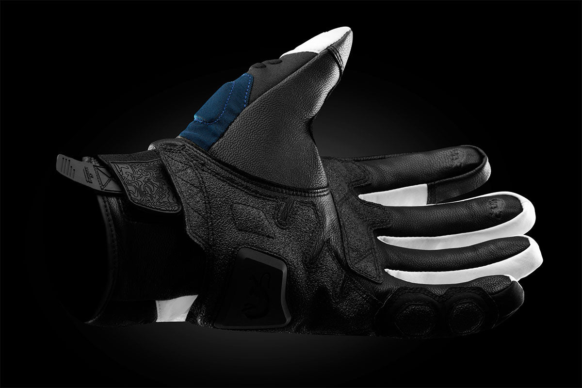 Gants Moto Furygan BALMAZ ALL SEASONS Noir - Bleu - Pearl — Certifié CE - LE PRATIQUE DU MOTARD