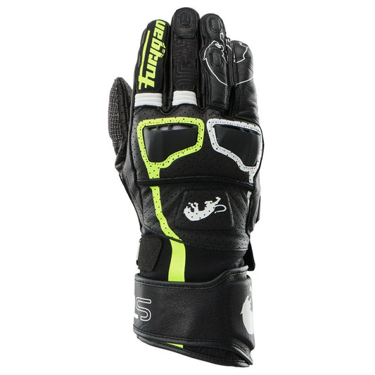 Gants Moto Furygan STYG15 VENTED Noir - Blanc - Jaune stab — Certifié CE - LE PRATIQUE DU MOTARD