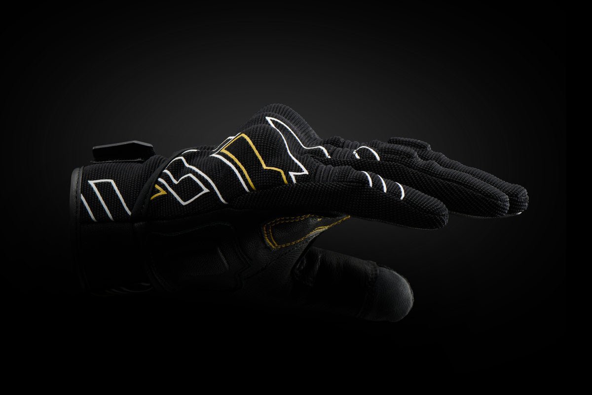 Gants Moto Furygan JET NEON D3O® LADY Noir - Blanc - Or — Certifié CE - LE PRATIQUE DU MOTARD