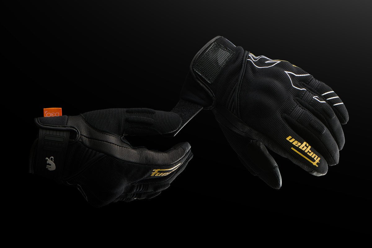 Gants Moto Furygan JET NEON D3O® LADY Noir - Blanc - Or — Certifié CE - LE PRATIQUE DU MOTARD