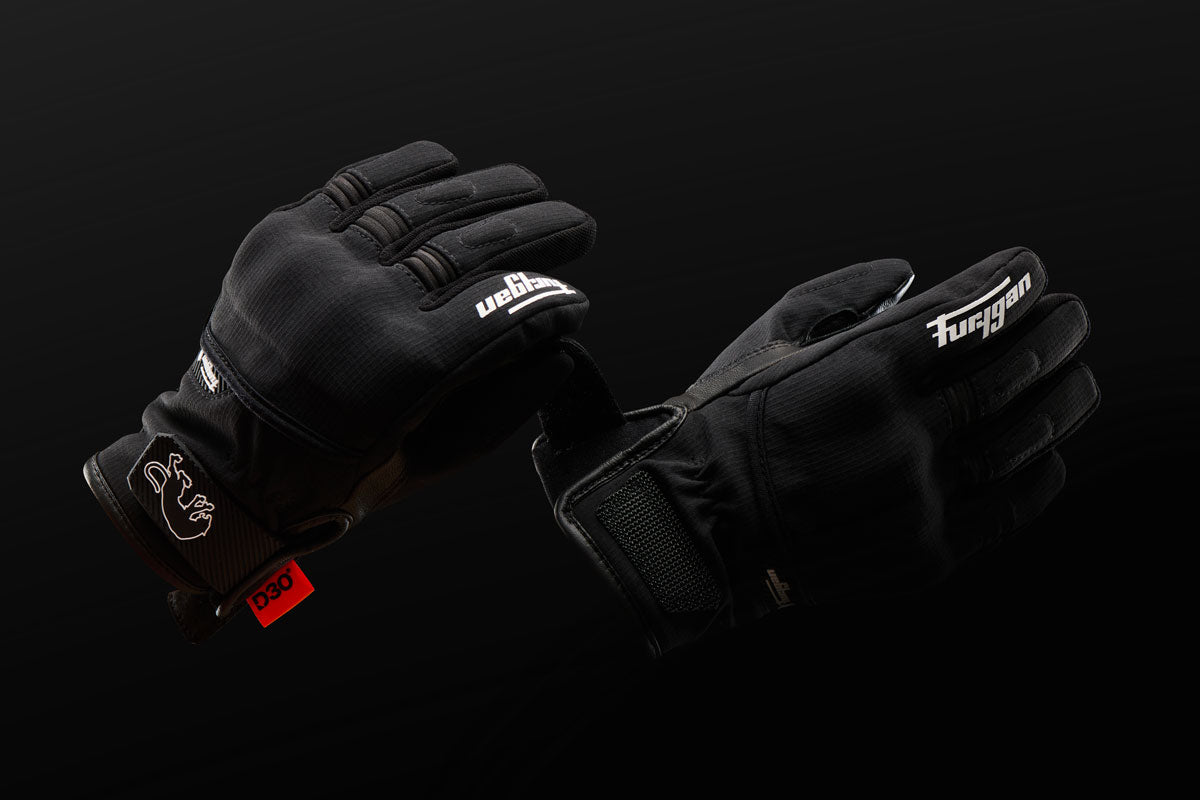 Gants Moto Enfant Homologués 6-12 ans — Noir-Blanc, vue detail 2