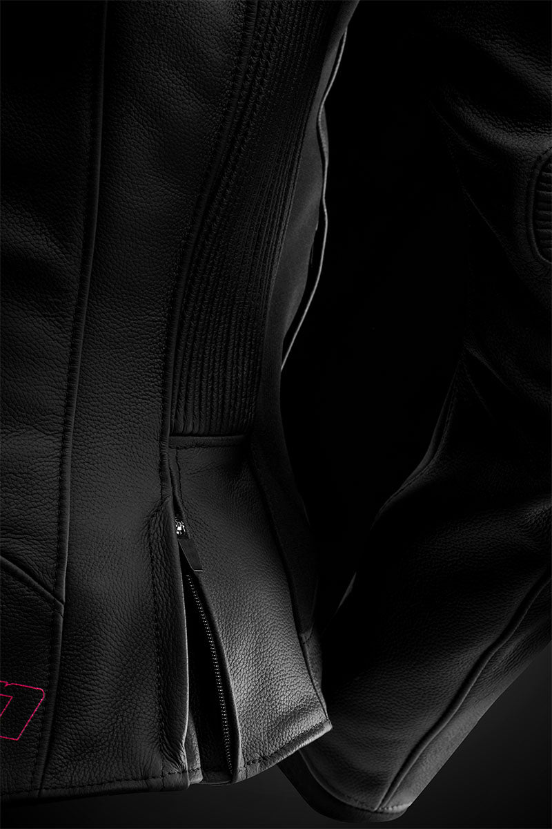Blouson Moto Furygan ROMY — Protection CE Niveau AAA Noir - Rose - LE PRATIQUE DU MOTARD