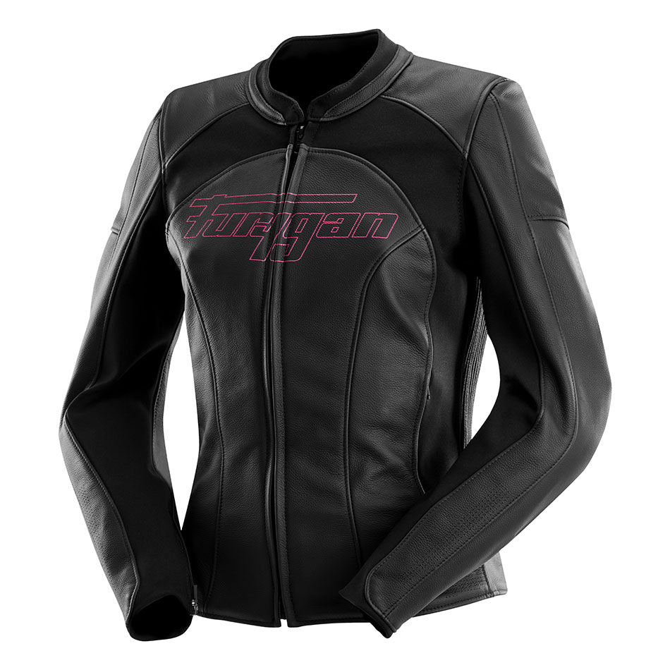 Blouson Moto Furygan ROMY — Protection CE Niveau AAA Noir - Rose - LE PRATIQUE DU MOTARD