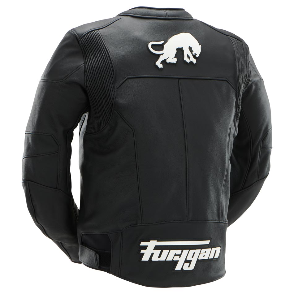 Blouson Cuir Moto Homme Homologué AAA 98 % Cuir — Noir-Blanc, vue vue 4