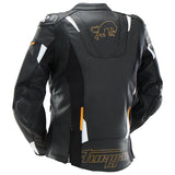 Blouson Cuir Moto Femme Racing Homologué AAA — Noir-Or, vue vue 4