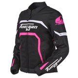 Blouson Moto Furygan MYSTIC EVO VENTED — Protection CE Niveau A Noir - Blanc - Rose - LE PRATIQUE DU MOTARD