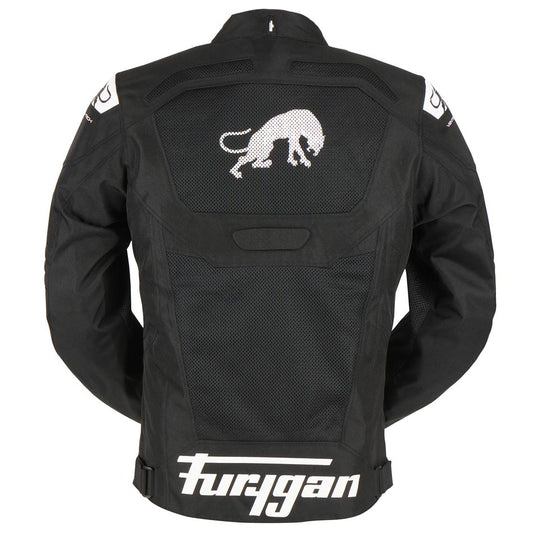 Blouson Moto Furygan ATOM VENTED EVO — Protection CE Niveau A Noir - Blanc - LE PRATIQUE DU MOTARD