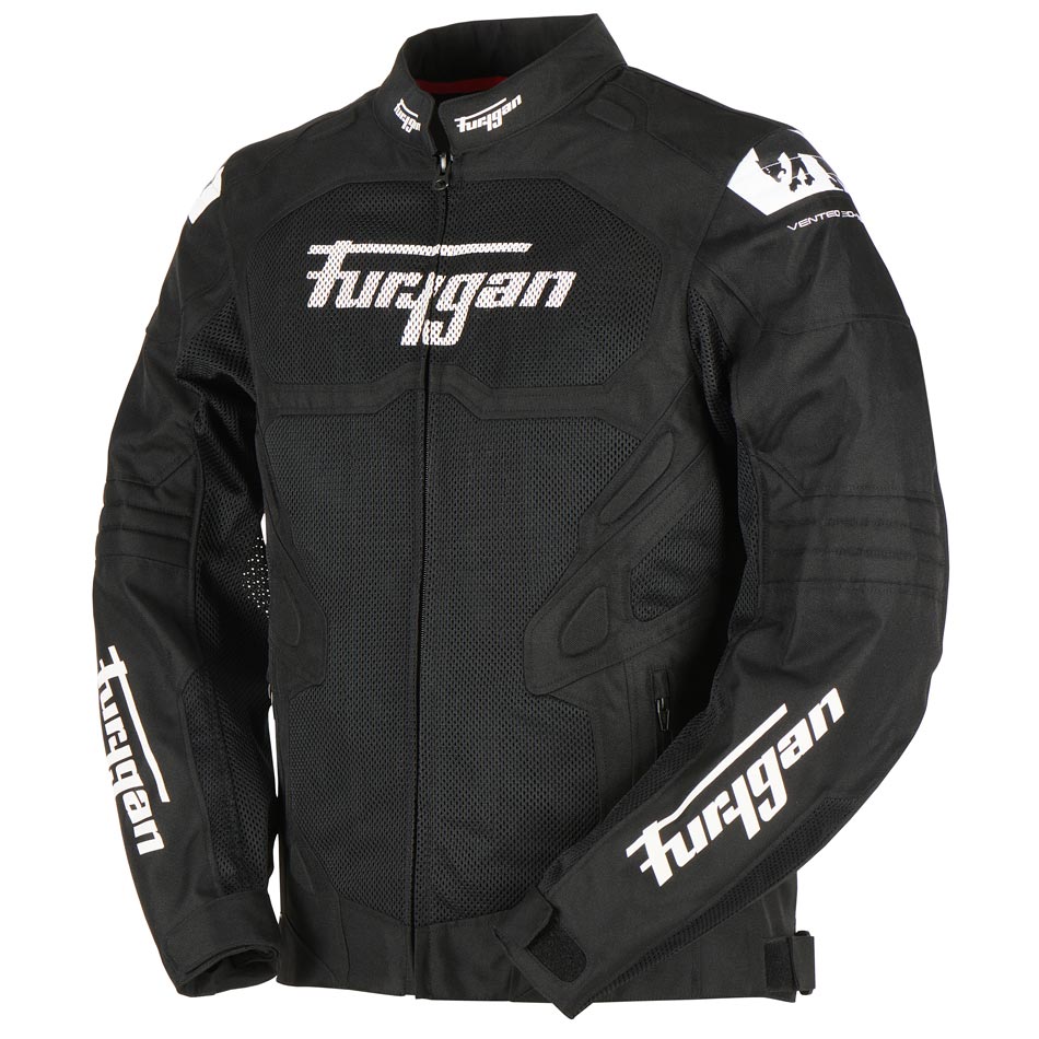 Blouson Moto Furygan ATOM VENTED EVO — Protection CE Niveau A Noir - Blanc - LE PRATIQUE DU MOTARD