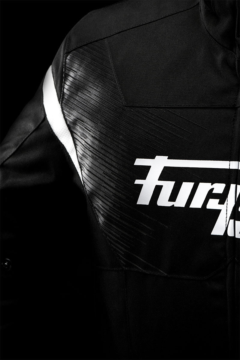 Blouson Moto Furygan SHARD — Protection CE Niveau AA Noir - Blanc - LE PRATIQUE DU MOTARD