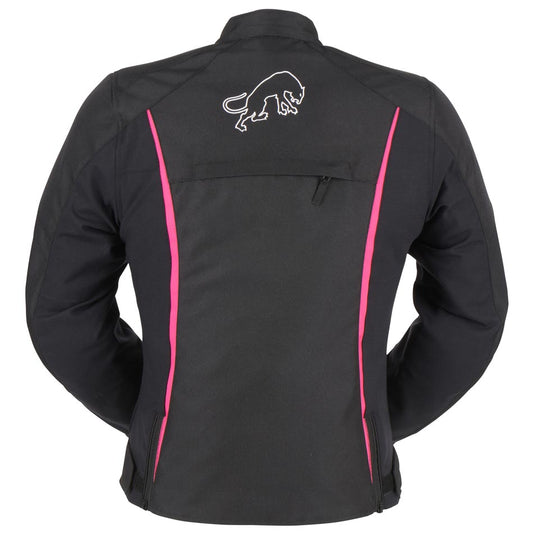 Blouson Moto Furygan ODESSA — Protection CE Niveau AA Noir - Blanc - Rose - LE PRATIQUE DU MOTARD