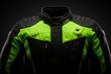 Blouson Moto Adventure Haute Visibilité Homologué AA — Noir-Jaune stab, vue detail 1