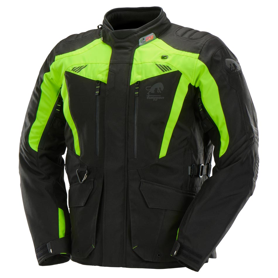 Blouson Moto Adventure Haute Visibilité Homologué AA — Noir-Jaune stab, vue vue 3