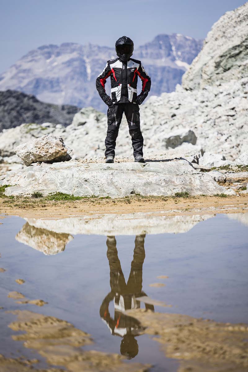 Blouson Moto Furygan APALACHES EVO — Protection CE Niveau AA Noir - Pearl - Rouge - LE PRATIQUE DU MOTARD