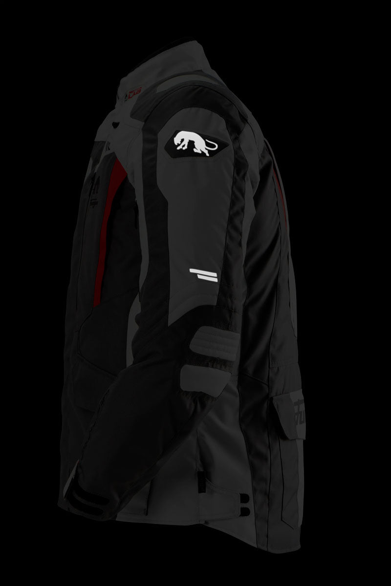 Blouson Moto Furygan APALACHES EVO — Protection CE Niveau AA Gris - Pearl - Rouge - LE PRATIQUE DU MOTARD