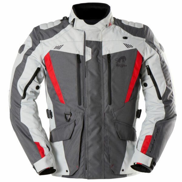 Blouson Moto Furygan APALACHES EVO — Protection CE Niveau AA Gris - Pearl - Rouge - LE PRATIQUE DU MOTARD