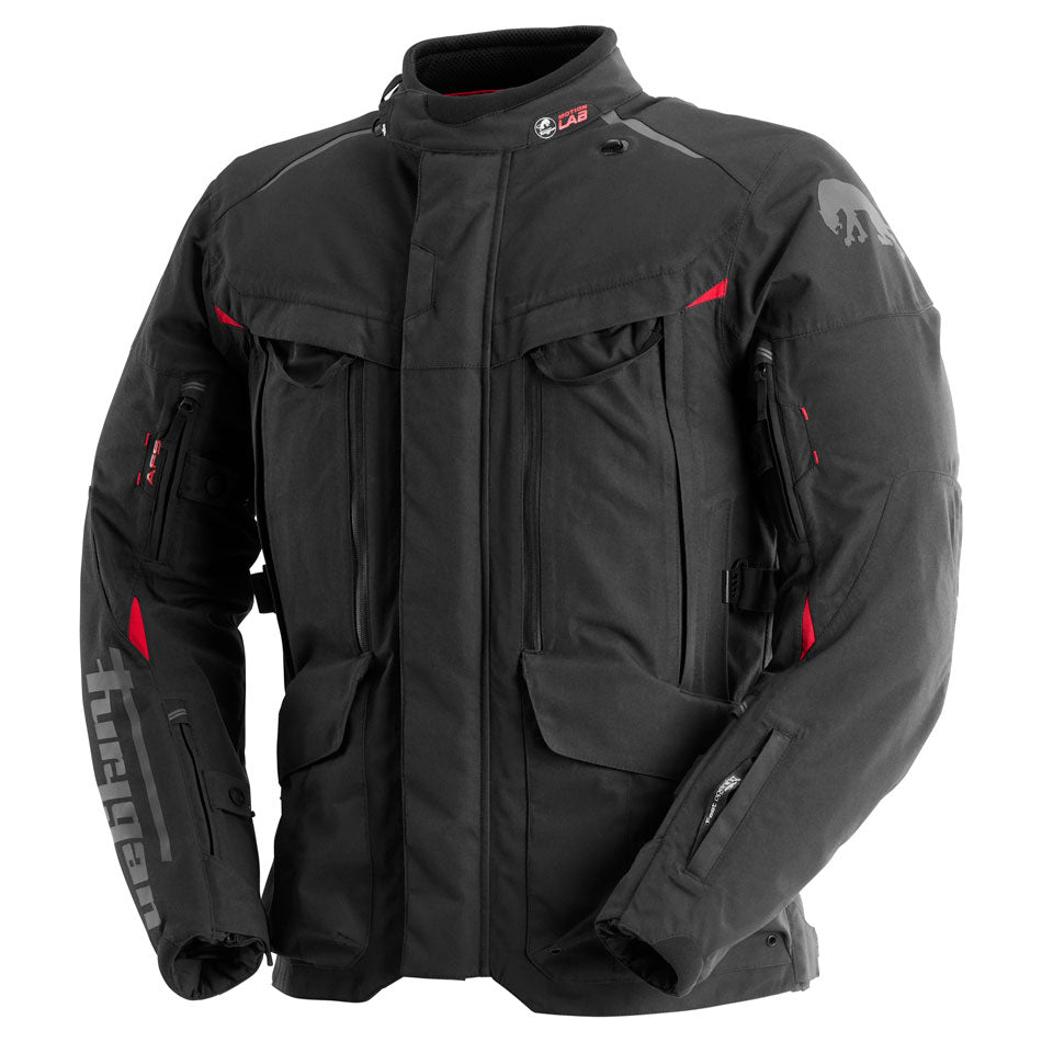 Blouson Moto Furygan CHALLENGER 3C PRIMALOFT® — Protection CE Niveau AA Noir - Rouge - LE PRATIQUE DU MOTARD