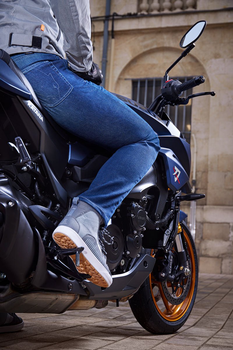 Pantalon Moto Furygan D12 X KEVLAR® STRAIGHT — Protection CE Niveau AA Medium blue - LE PRATIQUE DU MOTARD