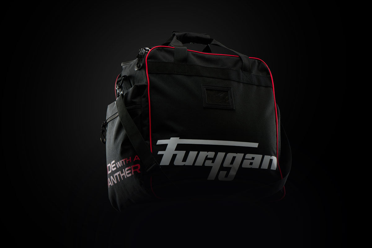 Sac Équipement Moto 45 L Casque & Bottes — Noir-Blanc-Rouge, vue detail 1