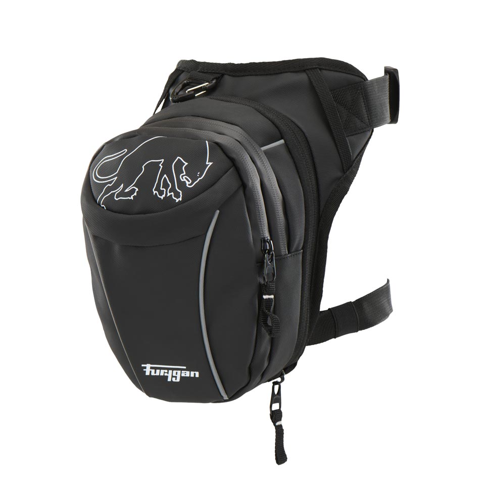 Sacoche de Cuisse Moto XL Réfléchissante — Noir, vue vue 3