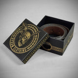 Ceinture cuir marron Brotherhood™ | Guitar Pick Holder™ - LE PRATIQUE DU MOTARD
