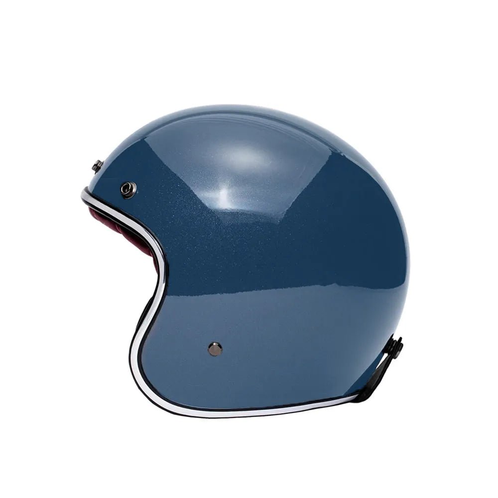 Casque Moto Jet Rétro – Marko THE CLASSIC Bleu Rouge - LE PRATIQUE DU MOTARD