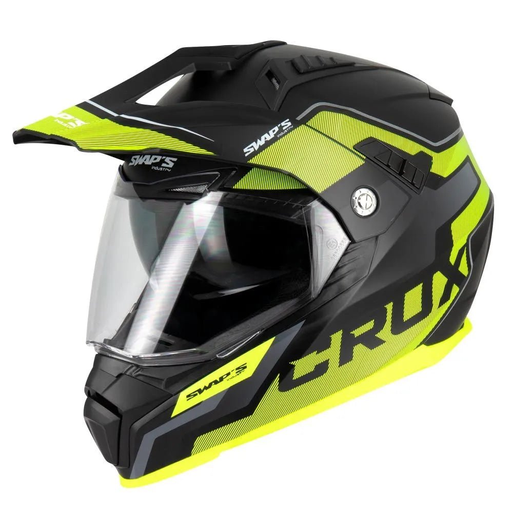 Casque moto cross / enduro - Swaps S789 Jaune - LE PRATIQUE DU MOTARD