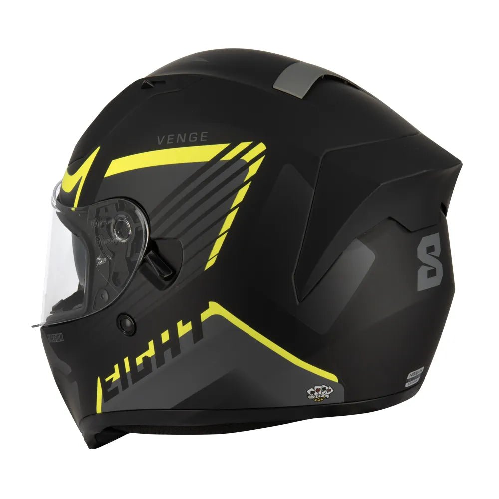 Casque moto Integral | S441 Noir/Jaune - LE PRATIQUE DU MOTARD