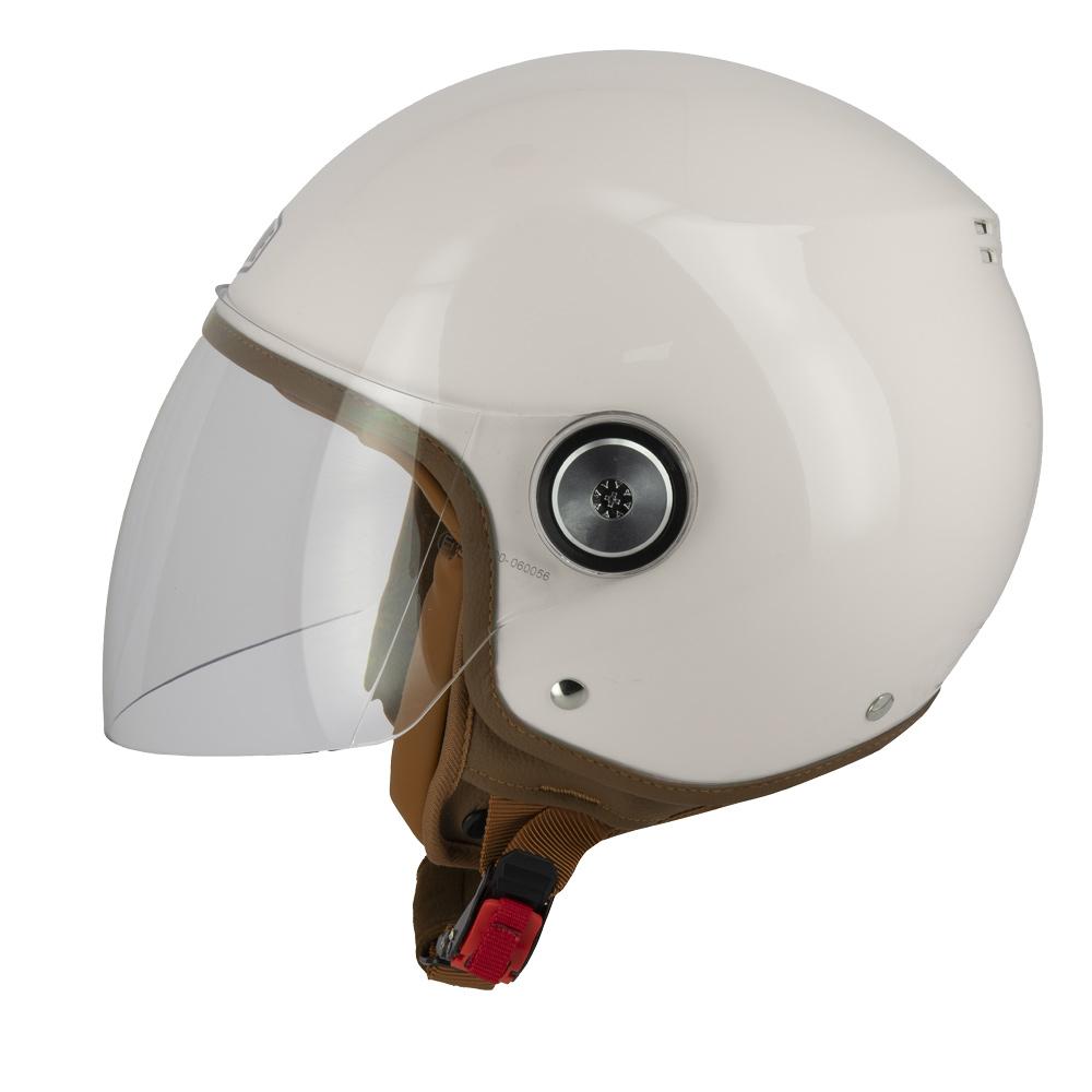 Casque Jet Moto Vintage Crème Homologué ECE 22.06 | GASOLINE S100 Octane — Le profil