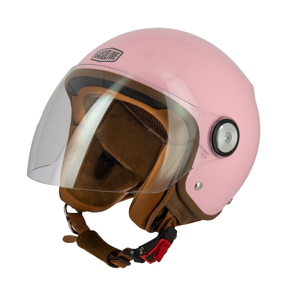 Casque Jet Moto Femme Rose Homologué ECE 22.06 — Taille XS - XL | GASOLINE S100 Octane — Le casque