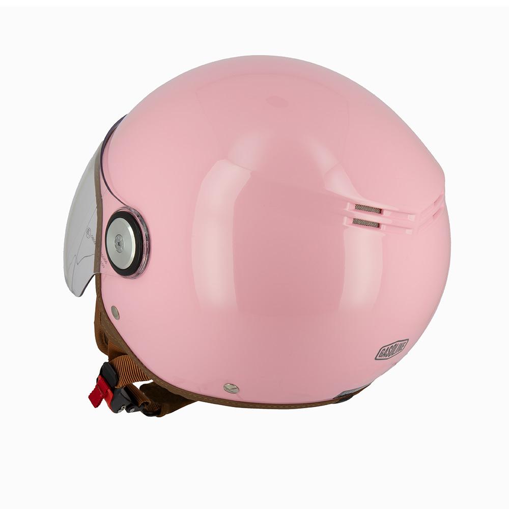 Casque Jet Moto Femme Rose Homologué ECE 22.06 — Taille XS - XL | GASOLINE S100 Octane — L’arrière