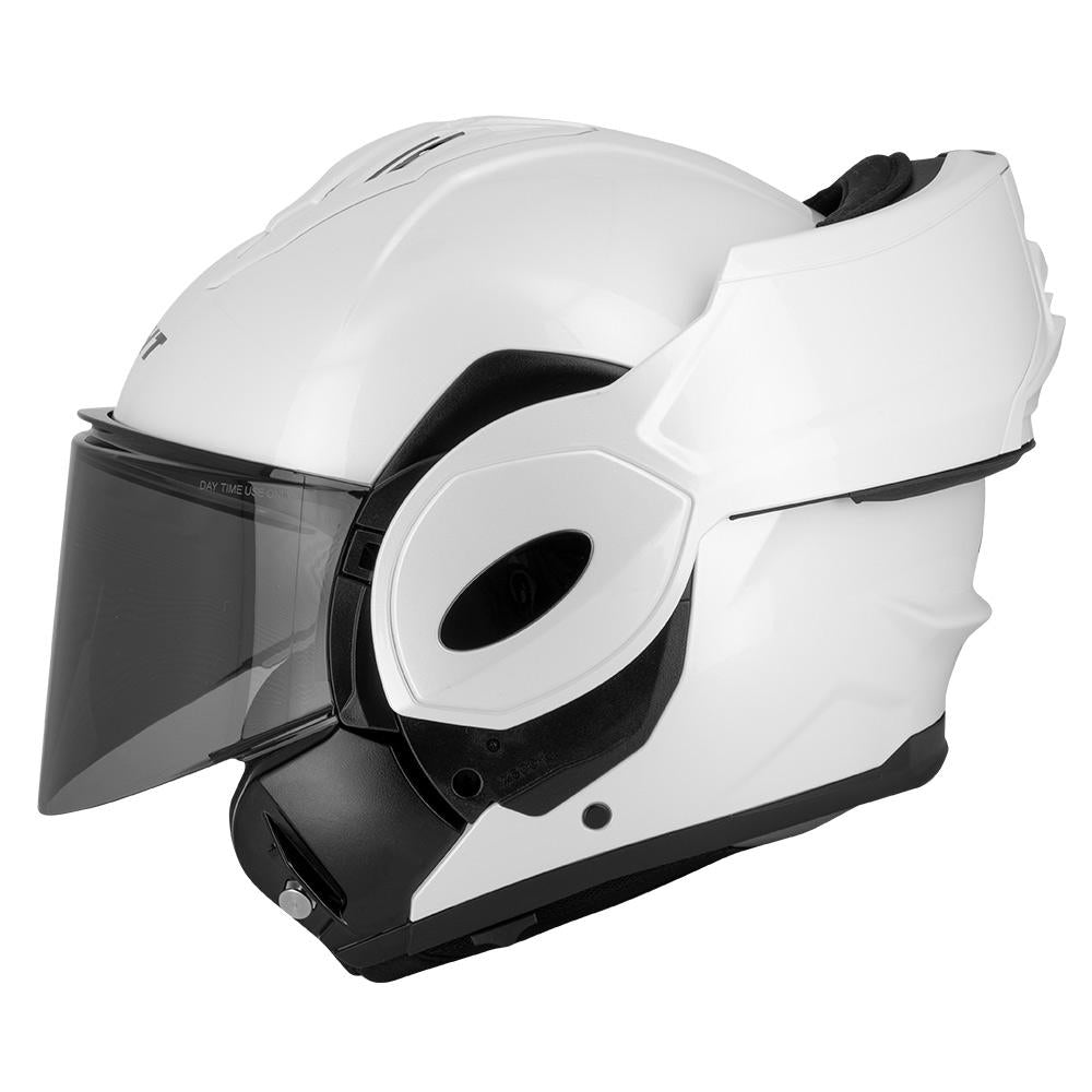 Casque Flip - Up FlipTech EIGHT – Blanc Brillant | ECE 22.06 Jet & Intégral - LE PRATIQUE DU MOTARD