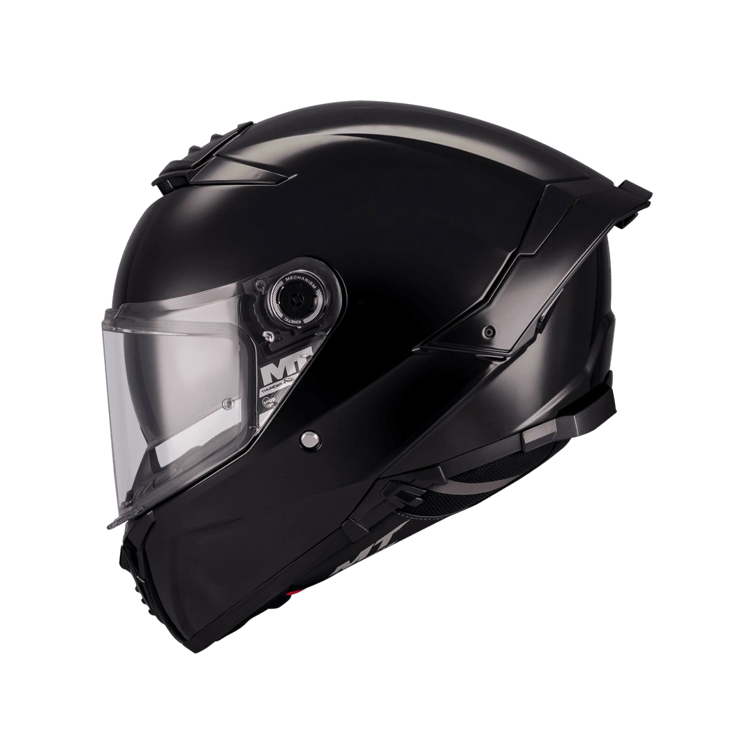 Casque intégral MT Thunder 4 SV Pure Noir Gloss — vue de face — Le Pratique du Motard