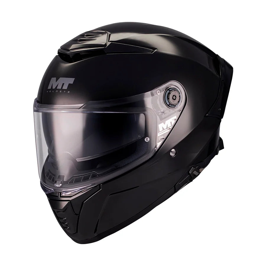 Casque intégral MT Thunder 4 SV Pure Noir Gloss — vue 3/4 — Le Pratique du Motard