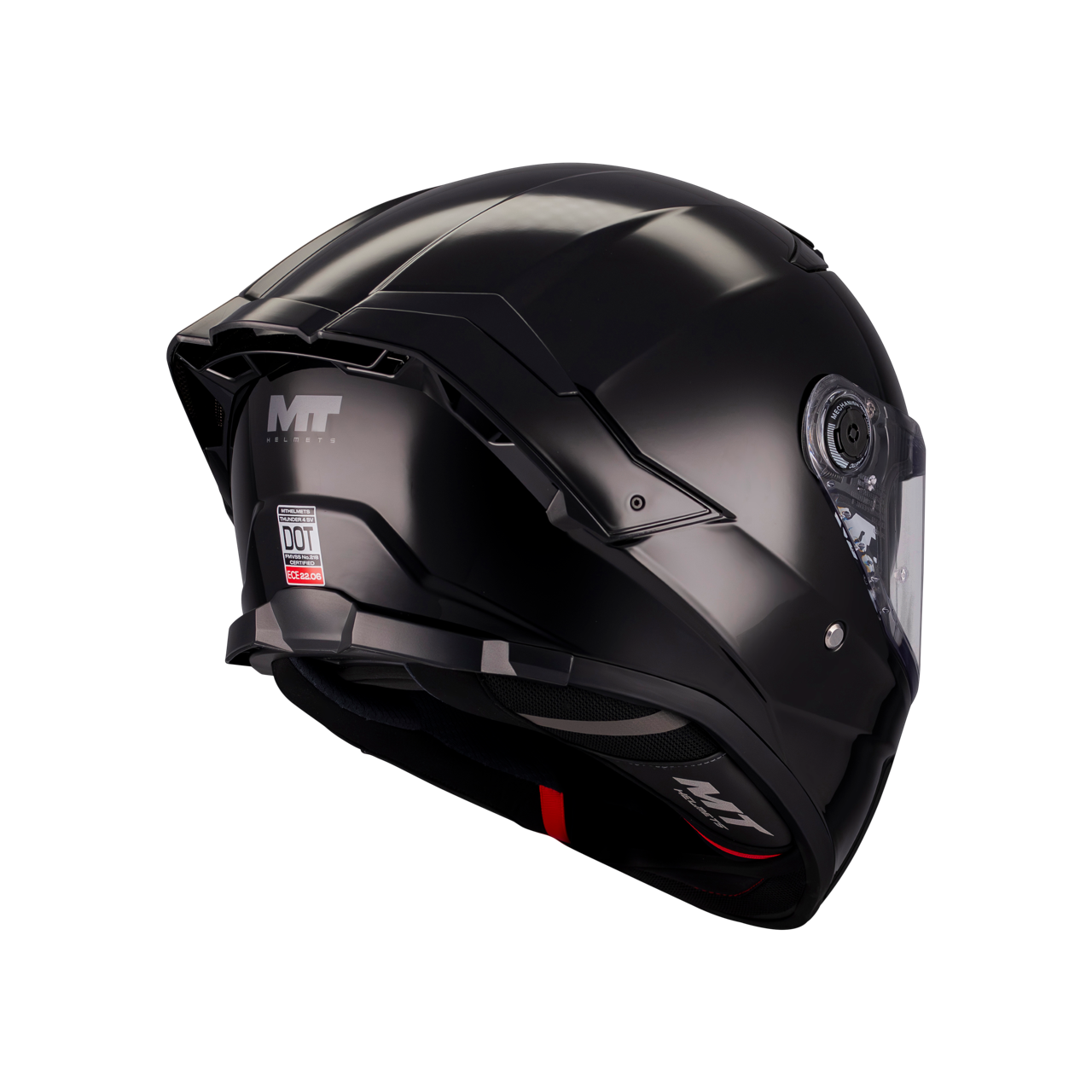 Casque intégral MT Thunder 4 SV Pure Noir Gloss — vue arrière — Le Pratique du Motard